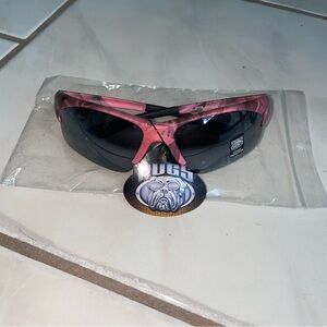 Pugs Performance Wrap Sunglasses — Pink Frame with Black Lenses